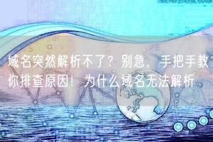 域名突然解析不了？别急，手把手教你排查原因！为什么域名无法解析